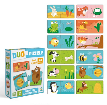 Дитячий пазл ДУО "Хто що їсть" DoDo Toys, 24 елемента 300691 фото